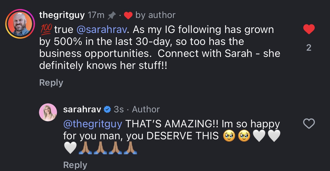 500% follower growth in 30 days