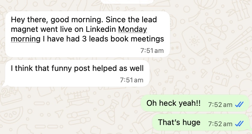 3 booked meetings from one lead magnet